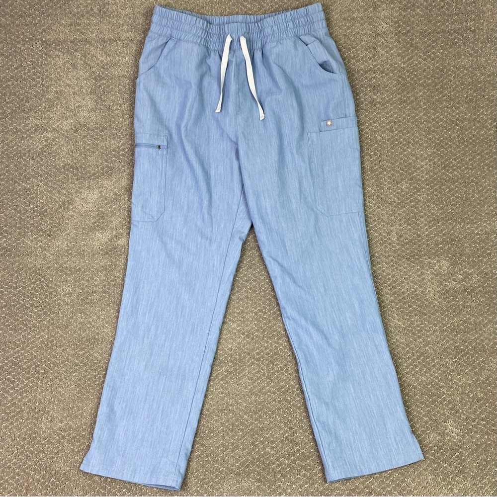 Figs Yola Skinny Scrub Pants Women’s Large Blue Cargo